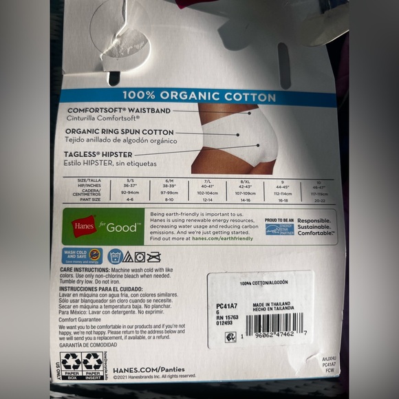 Women’s Hanes Cotton Blend Briefs Size Medium/6. - Picture 4 of 4